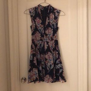 French Connection - floral chiffon flare dress